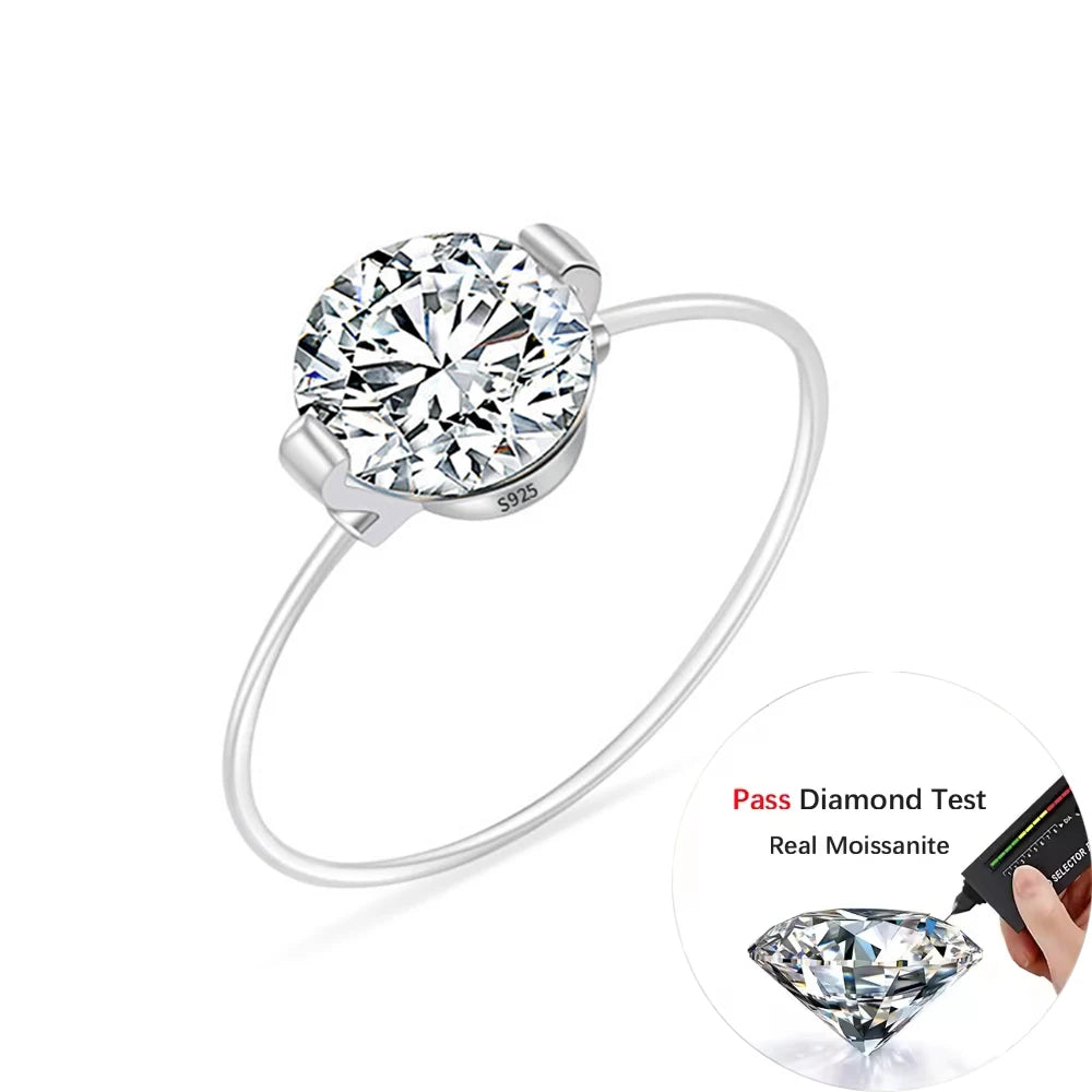 IGOTOS Moissanite Ring 925 Sterling Silver Wedding Band