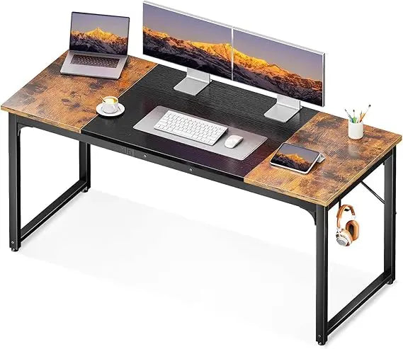 55 Inch Modern Computer Desk for Home Office and Study Vintage Writing Desk