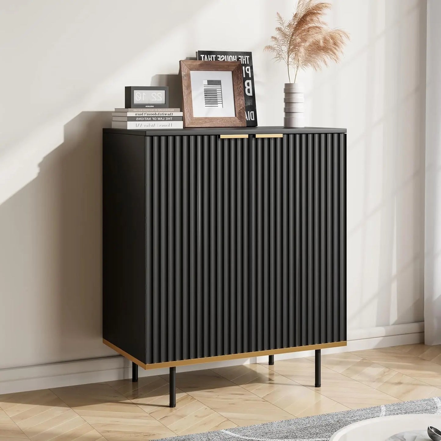 General Use Fluted Sideboard Cabinet With Doors And Drawers