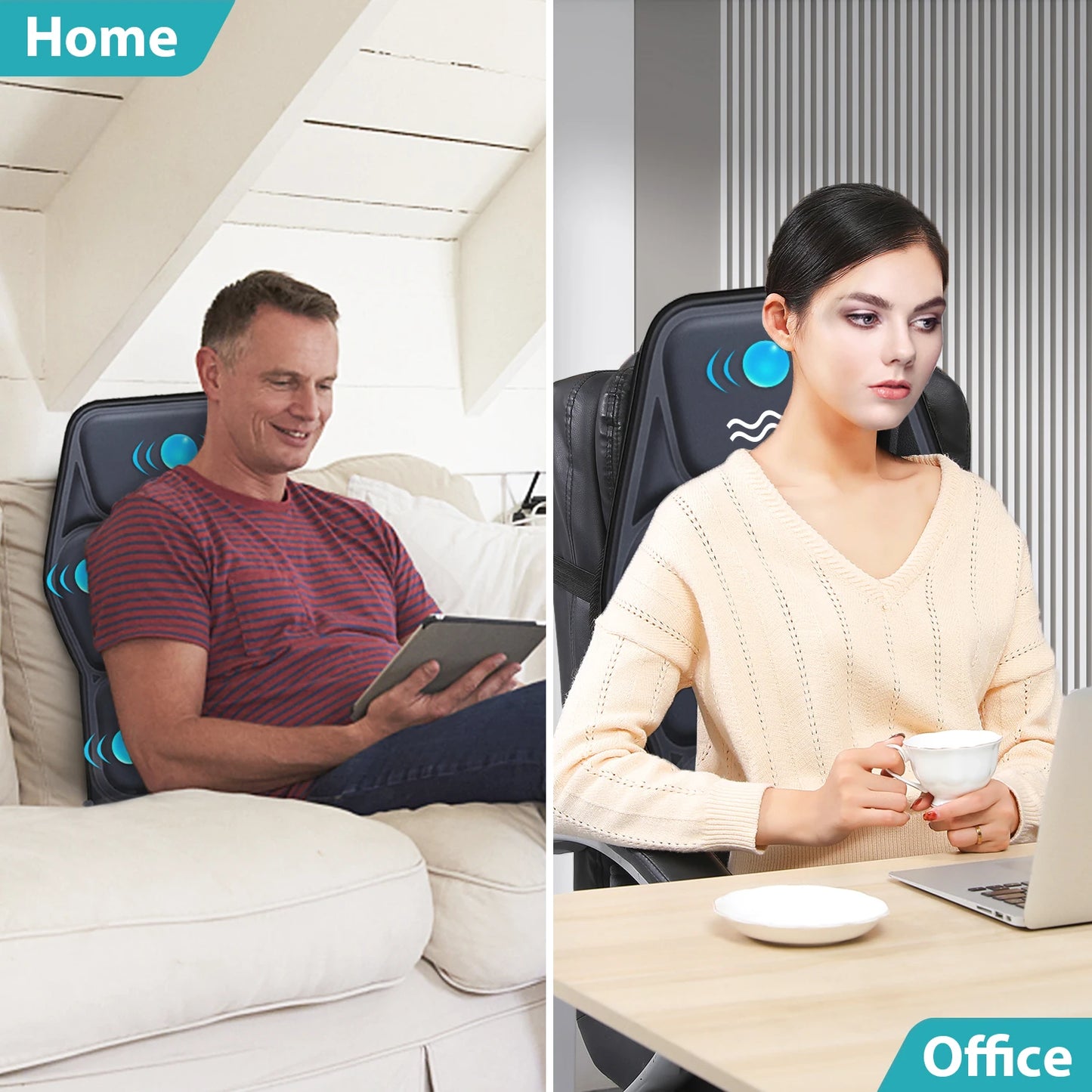 AIVEISI Heated Massage Seat Cushion With Lumbar Support