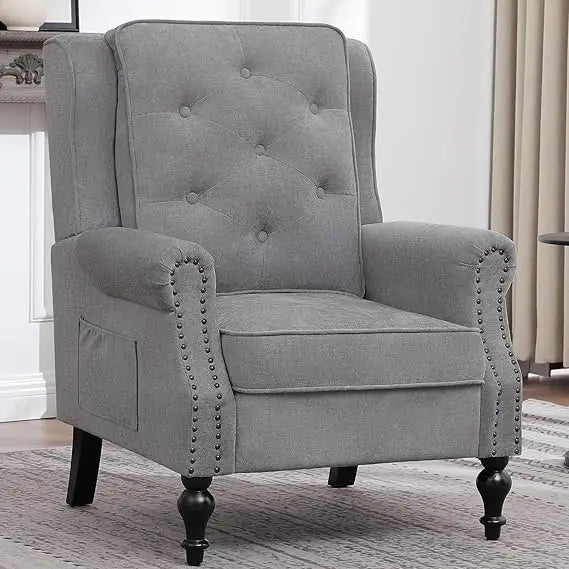 Color Wingback Leather Armchair Modern Accent Chair