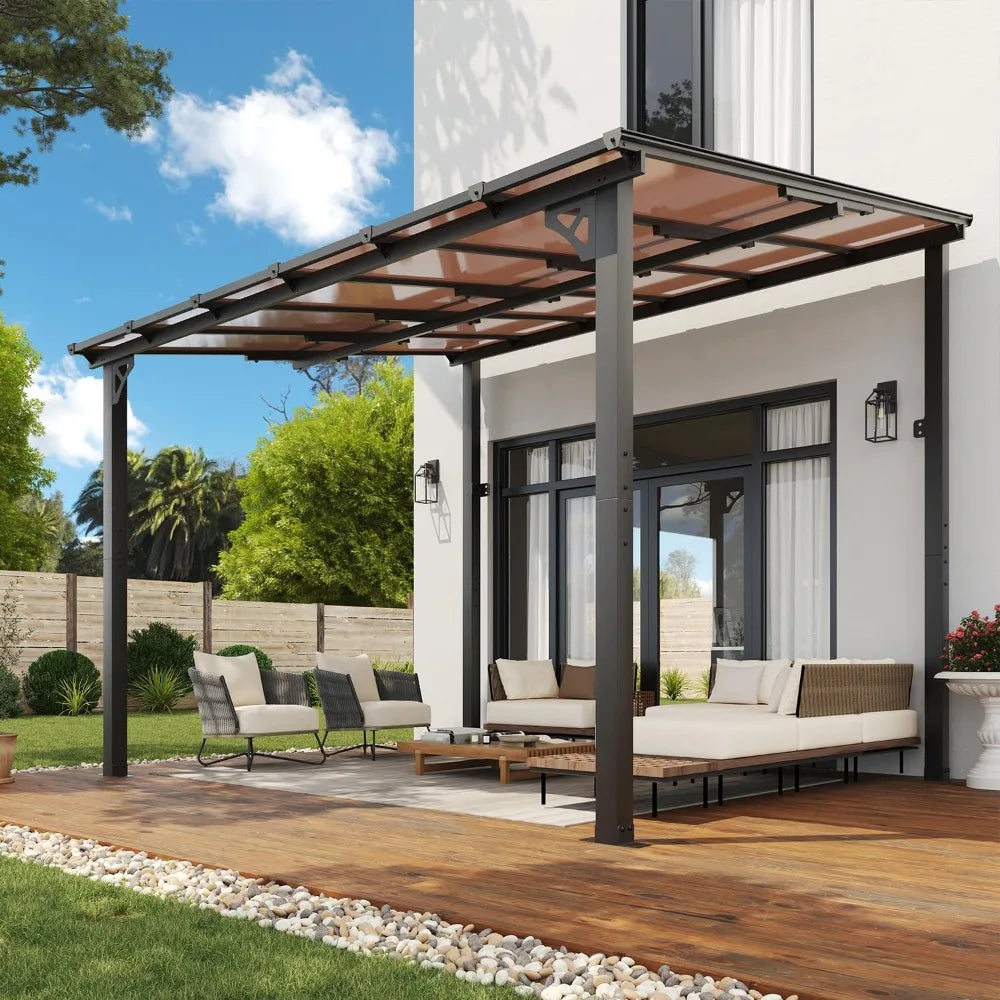 Hign-Concerned Gazebo Pergola With Sloped Roof For Patio