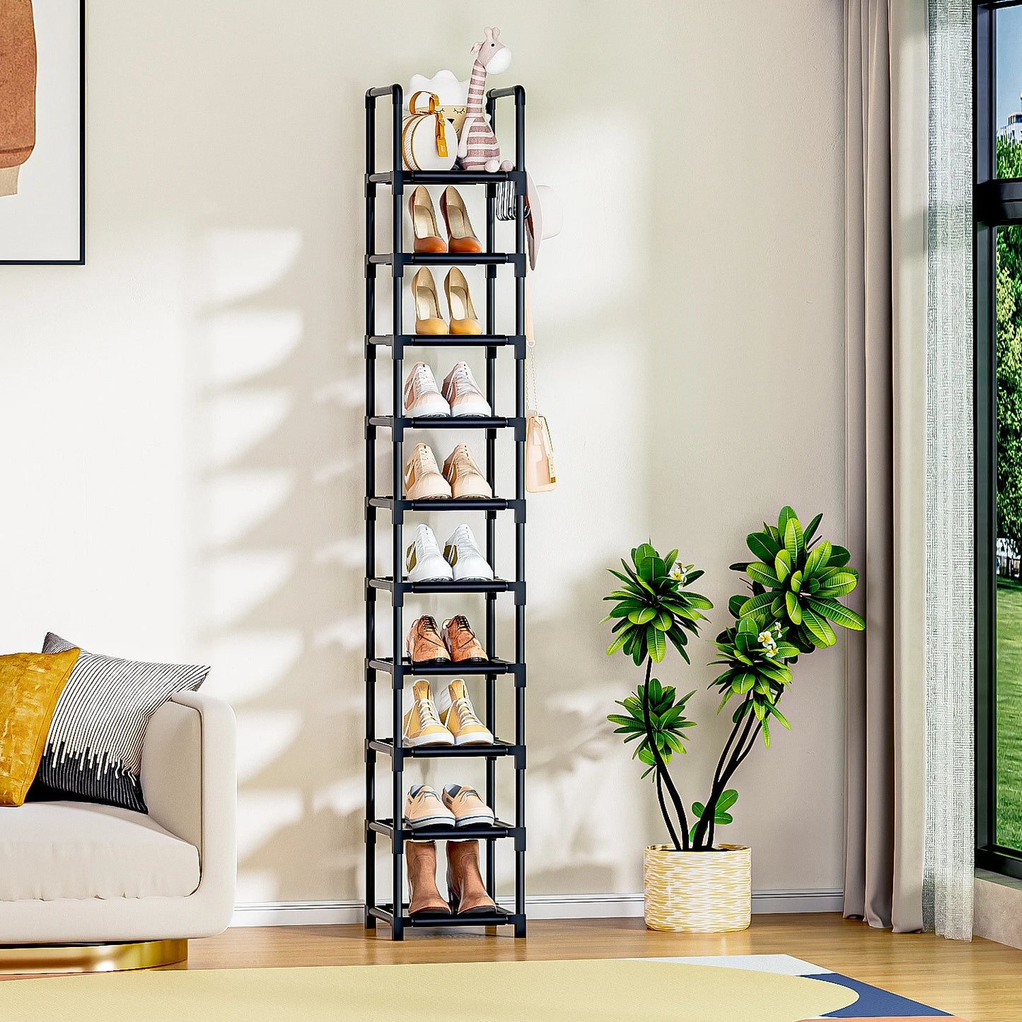 Hign Concerned Tall Space Saving Shoe Rack Organizer