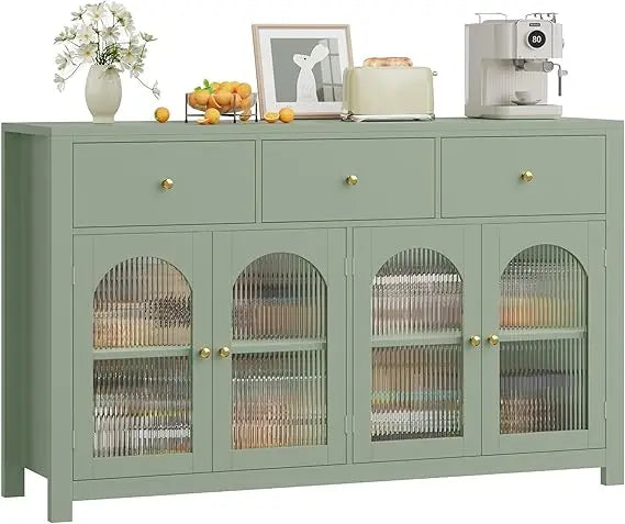 Chengwei Farmhouse Buffet Cabinet With Doors And Drawers