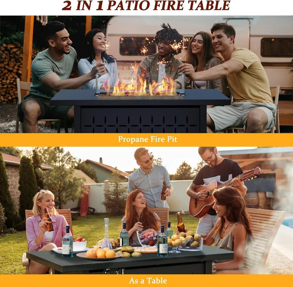 High Concerned Propane Gas Fire Pit Table 50000 BTU Outdoor
