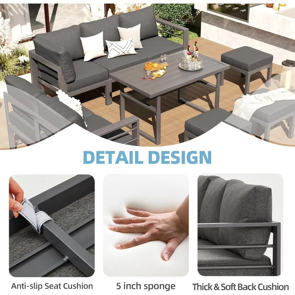 Hign-concerned Aluminum Patio Furniture Set Modern Outdoor