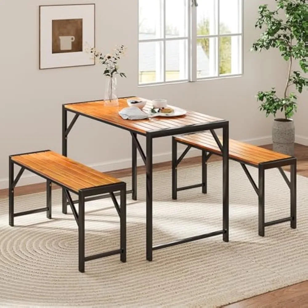 DAFIFY Outdoor Patio Dining Set With Acacia Wood Table