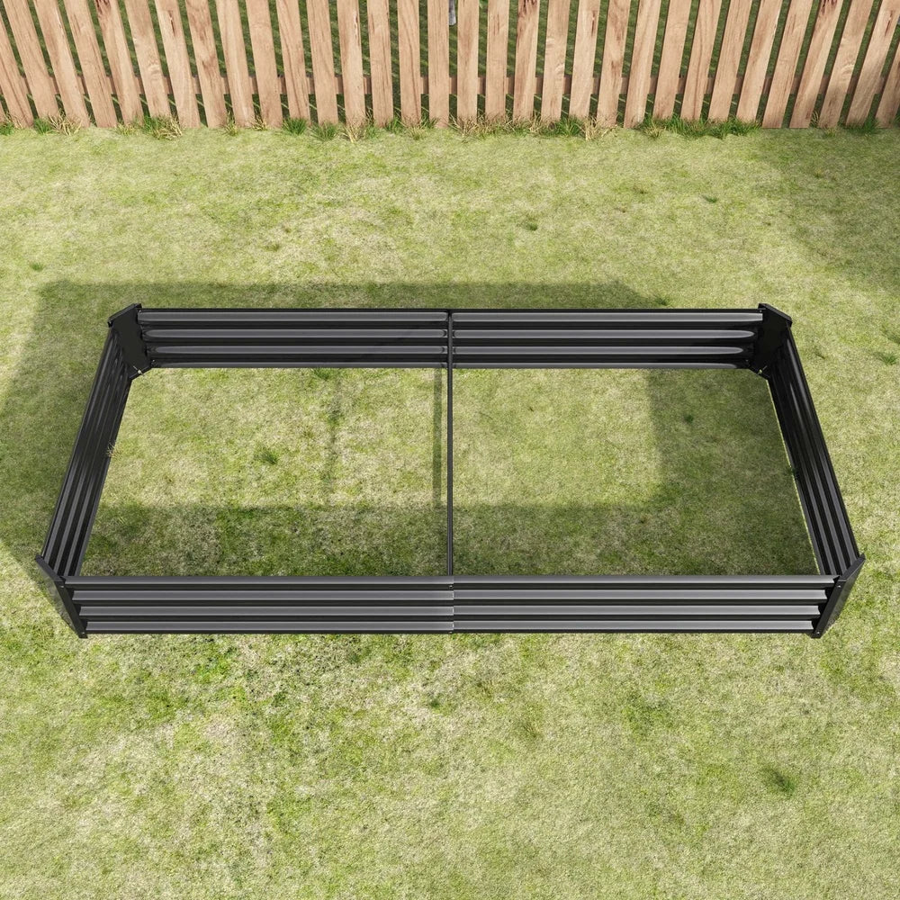Metal Raised Garden Bed Kit Outdoor Planter for Vegetables Galvanized Steel Sturdy Weather Resistant Easy Assembly Planter Box