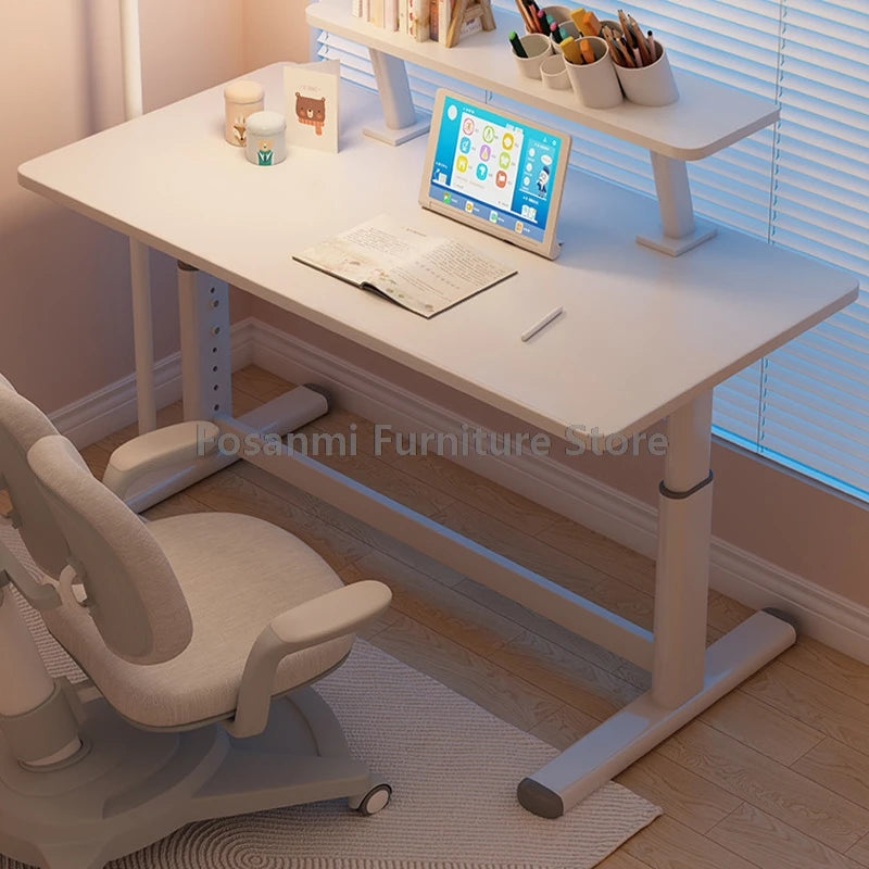 Adjustable Height Office Desk Student Study Table Children Gaming Desk Home Gamer Standing Table Manual Motion Computer Desk