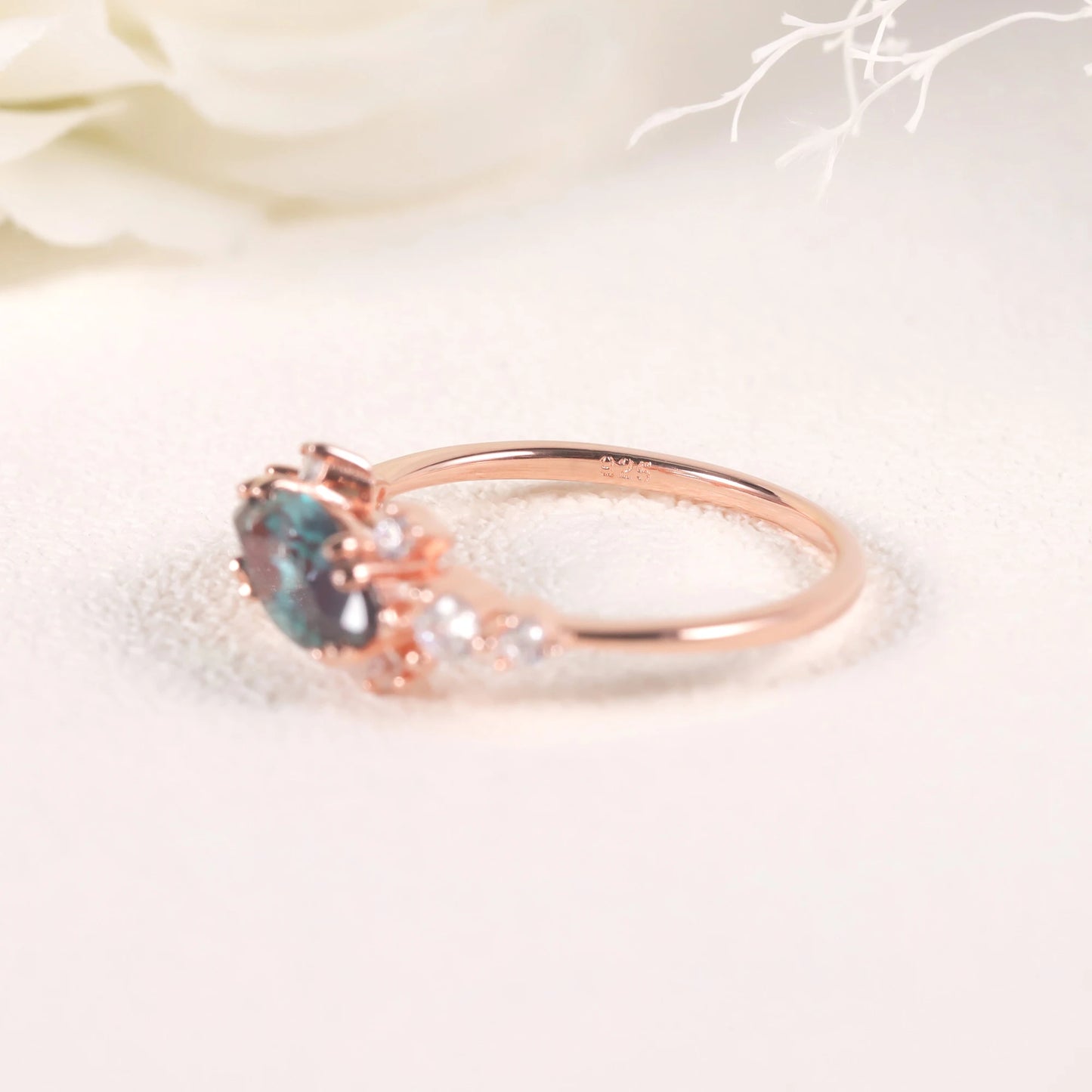 Gems Ballet Alexandrite Solitaire Engagement Ring Sterling