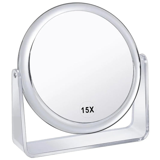 Hign-concerned 15X Vanity Mirror Double Sided Desk Magnifier