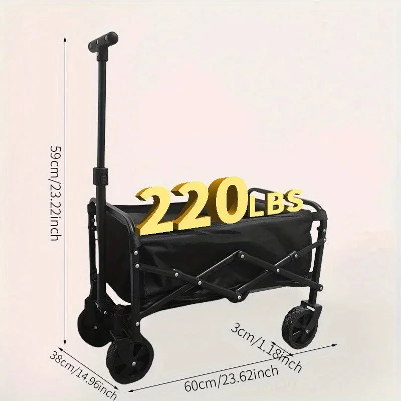 Foldable Folding Trolley, Travel Folding Trolley, 360° All Terrain Wheels, Portable Large Capacity Multi-Functional