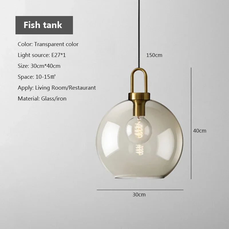 Oboerthurck Modern Glass Pendant Light Loft Industrial Lamp