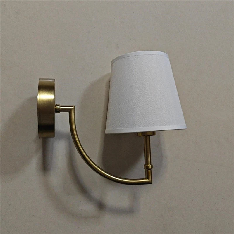 Nordic Minimalism Wall Lamps Modern Simple Linen Lampshade Elbow Wall Lights for Home Decor Living Room Stairs Lighting Fixtures