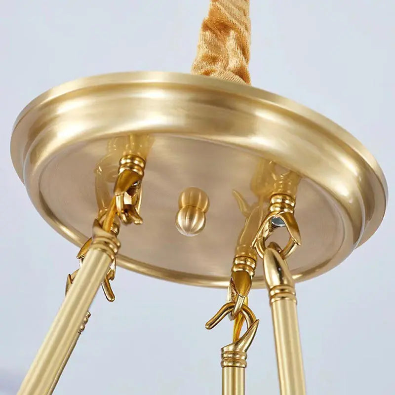 OWEN LYCA Copper LED Chandelier With Fabric Shade E14 Base