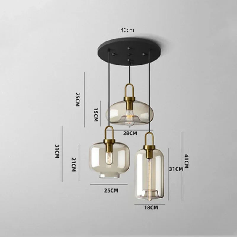 Oboerthurck Modern Glass Pendant Light Loft Industrial Lamp