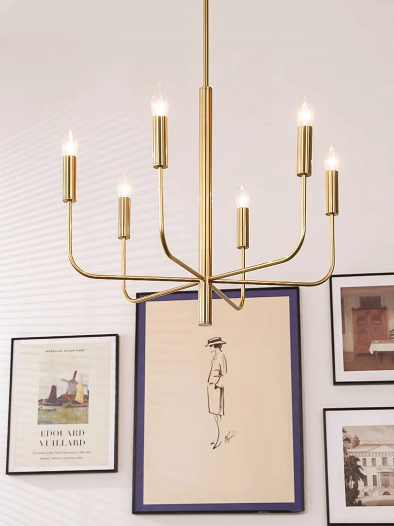 FEHE Minimalist Iron Chandelier For Dining Room E14