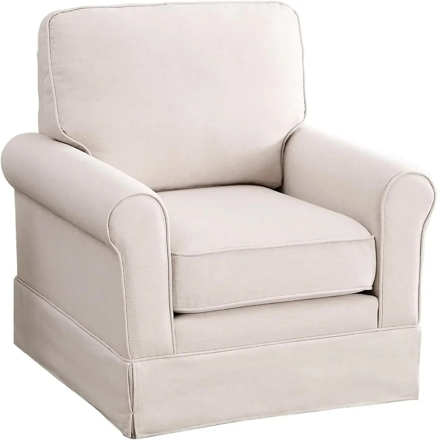 Sweet Blossoms Haven Swivel Barrel Chair Linen Mid Century