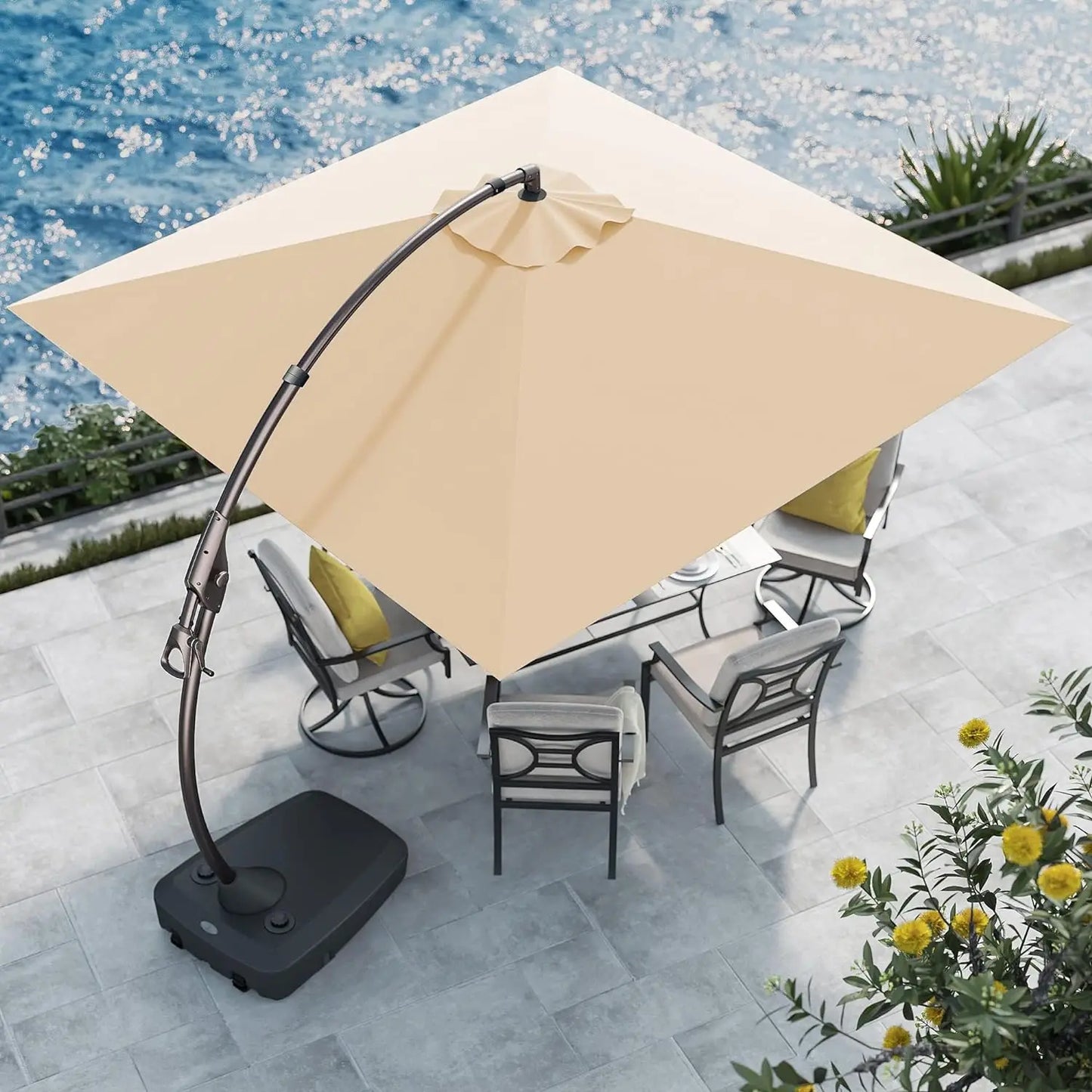 Grand Patio Square Cantilever Umbrella With Base Included