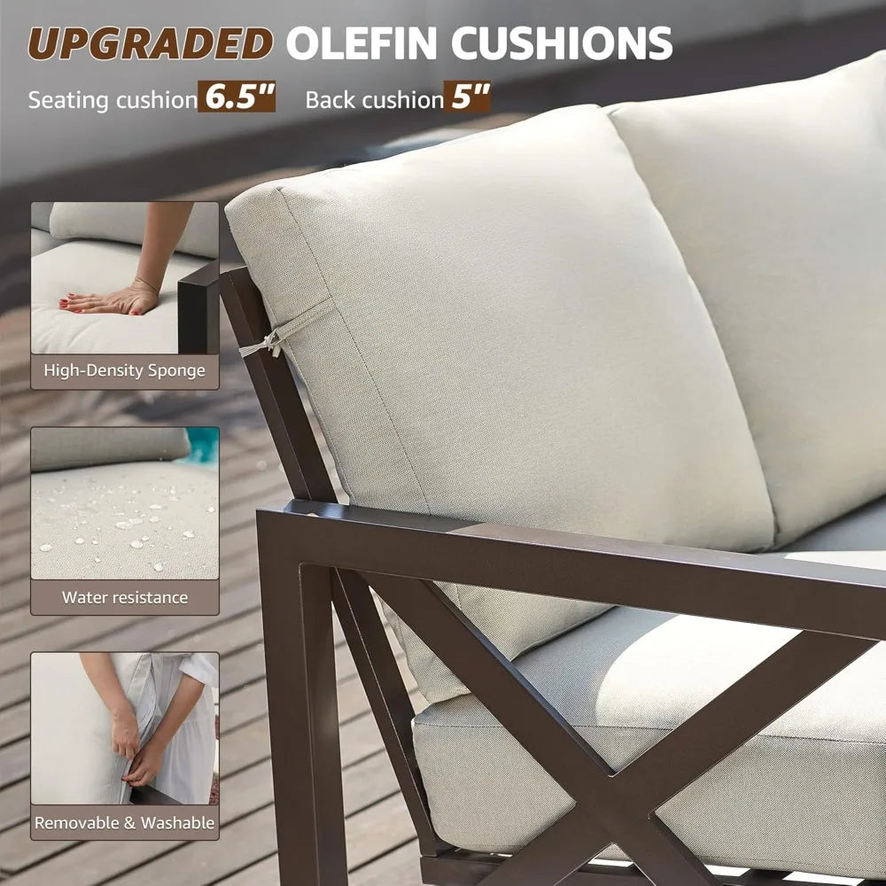 ANGDUO Outdoor Modern Metal Patio Furniture Set Collection