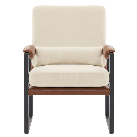 General Use Single Iron Frame Chair With Soft Leather Cover