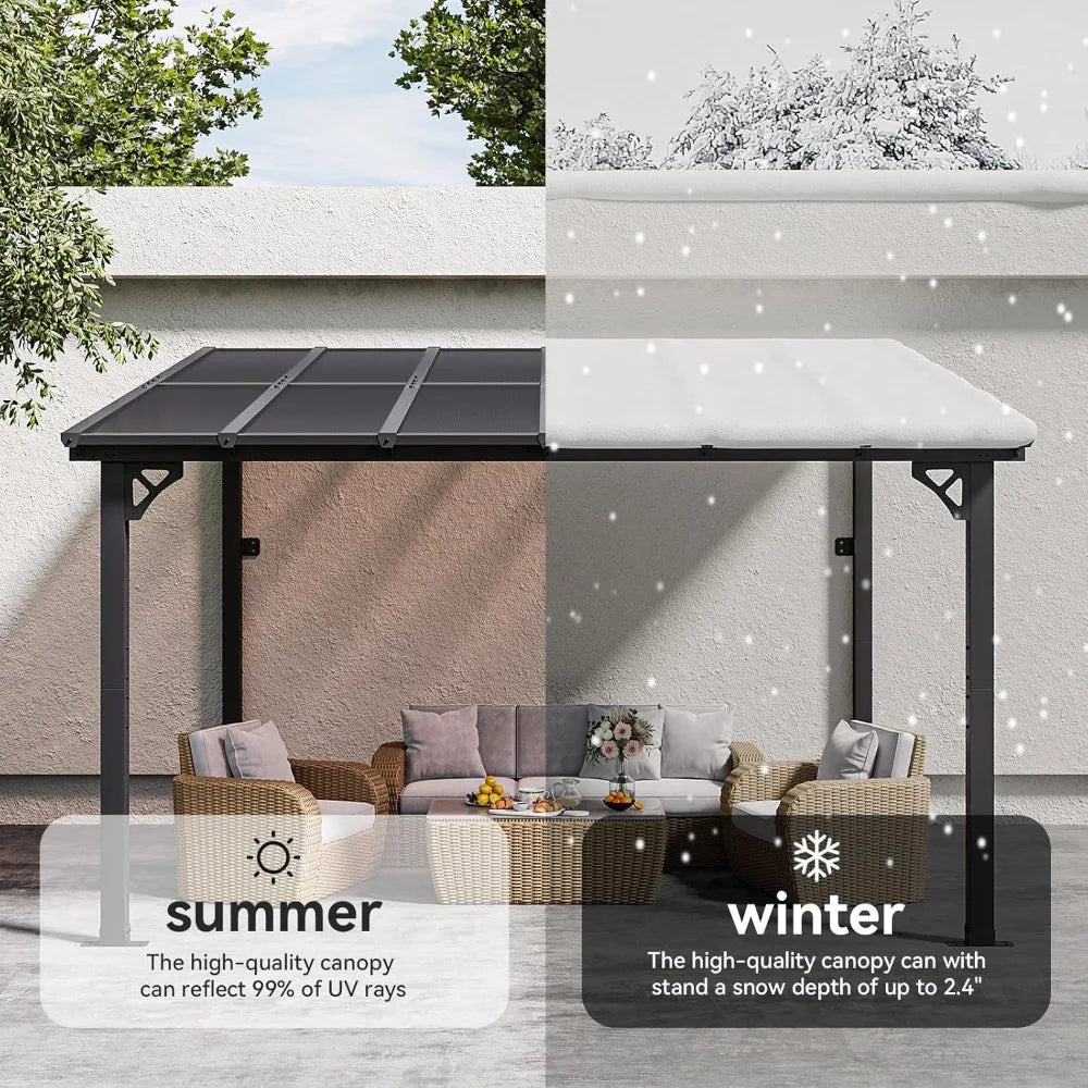 Hign-Concerned Gazebo Pergola With Sloped Roof For Patio
