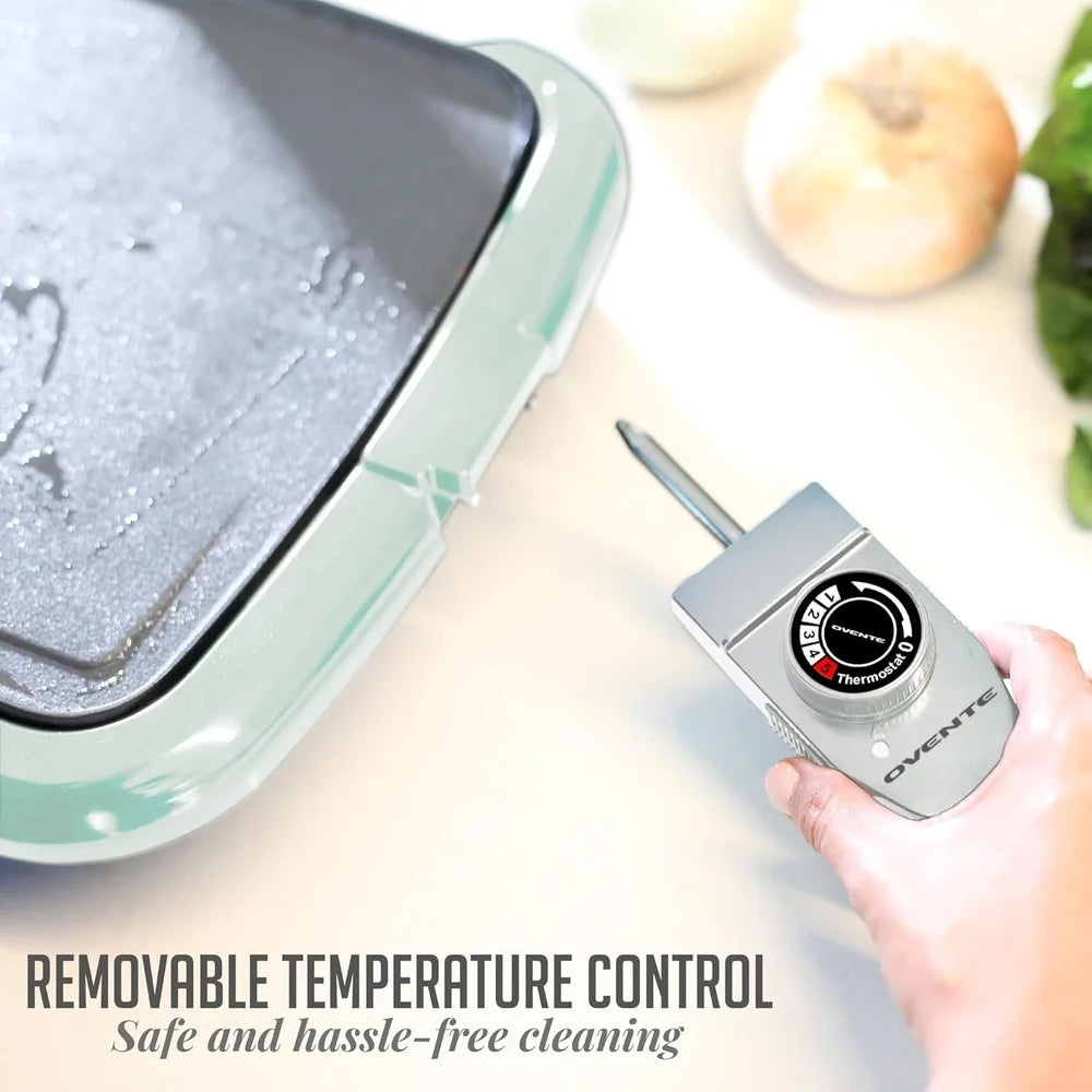 Electric Griddle Non-Stick Cooking Surface 16 x 10 Inch Adjustable Thermostat Indoor Grill Easy Cleanup Perfect Pancakes Eggs