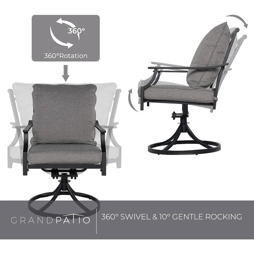 DAFIFY Outdoor Swivel Patio Dining Chairs Set of 2 Rocker