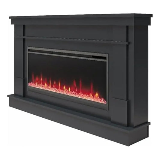 XMSJ Mantel Linear Electric Fireplace Insert Remote Timer
