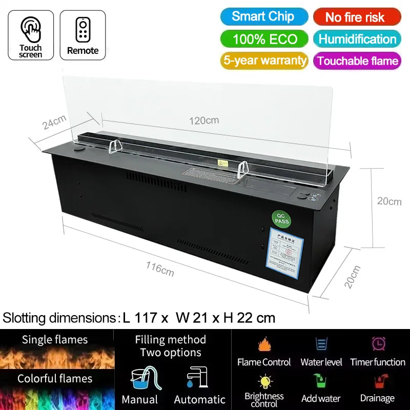 AFLYEVER Intelligent TV Fireplace 3D Water Atomizer