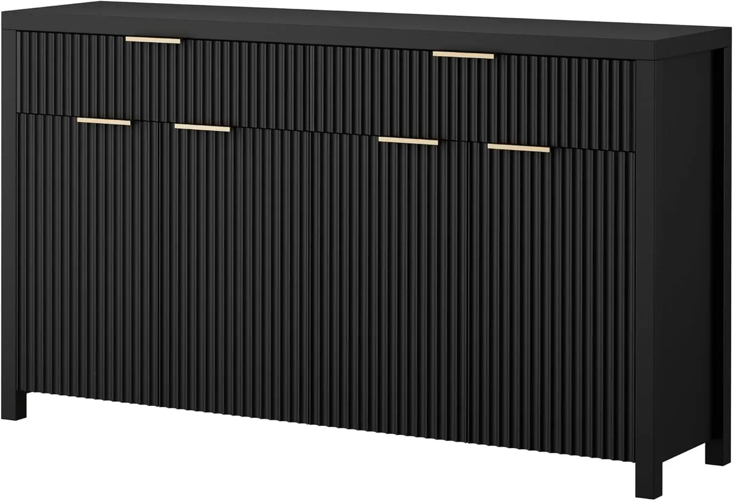 ANGDUO Fluted Storage Cabinet With Drawers And Shelves