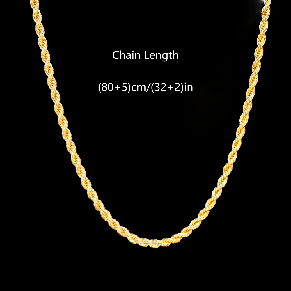 Twisted Rope Singapore Chain Necklace For Men And Women