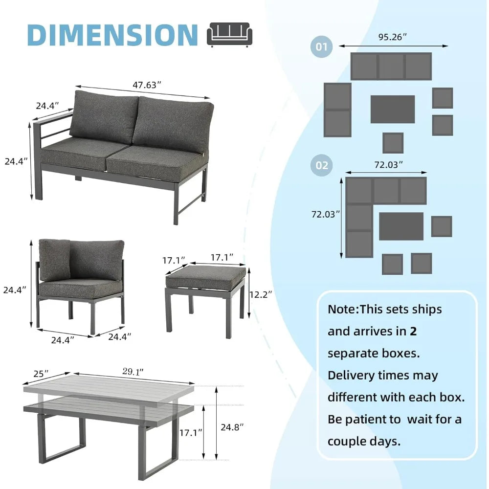 Hign-concerned Aluminum Patio Furniture Set Modern Outdoor