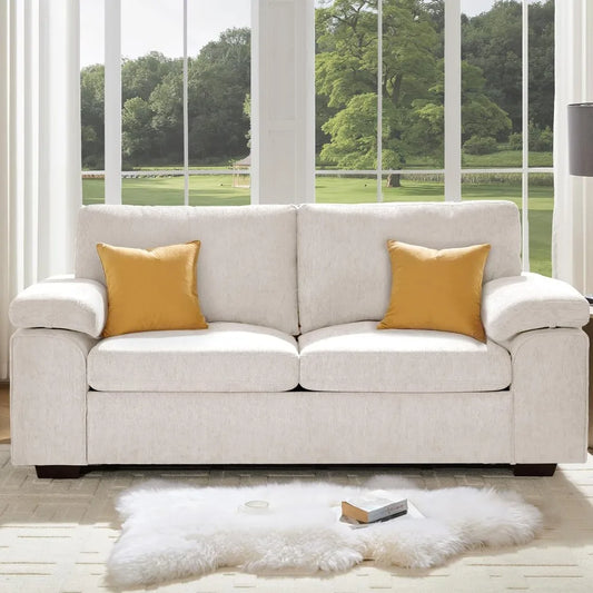 Color Modern Chenille Sofa Loveseat With Adjustable Armrests