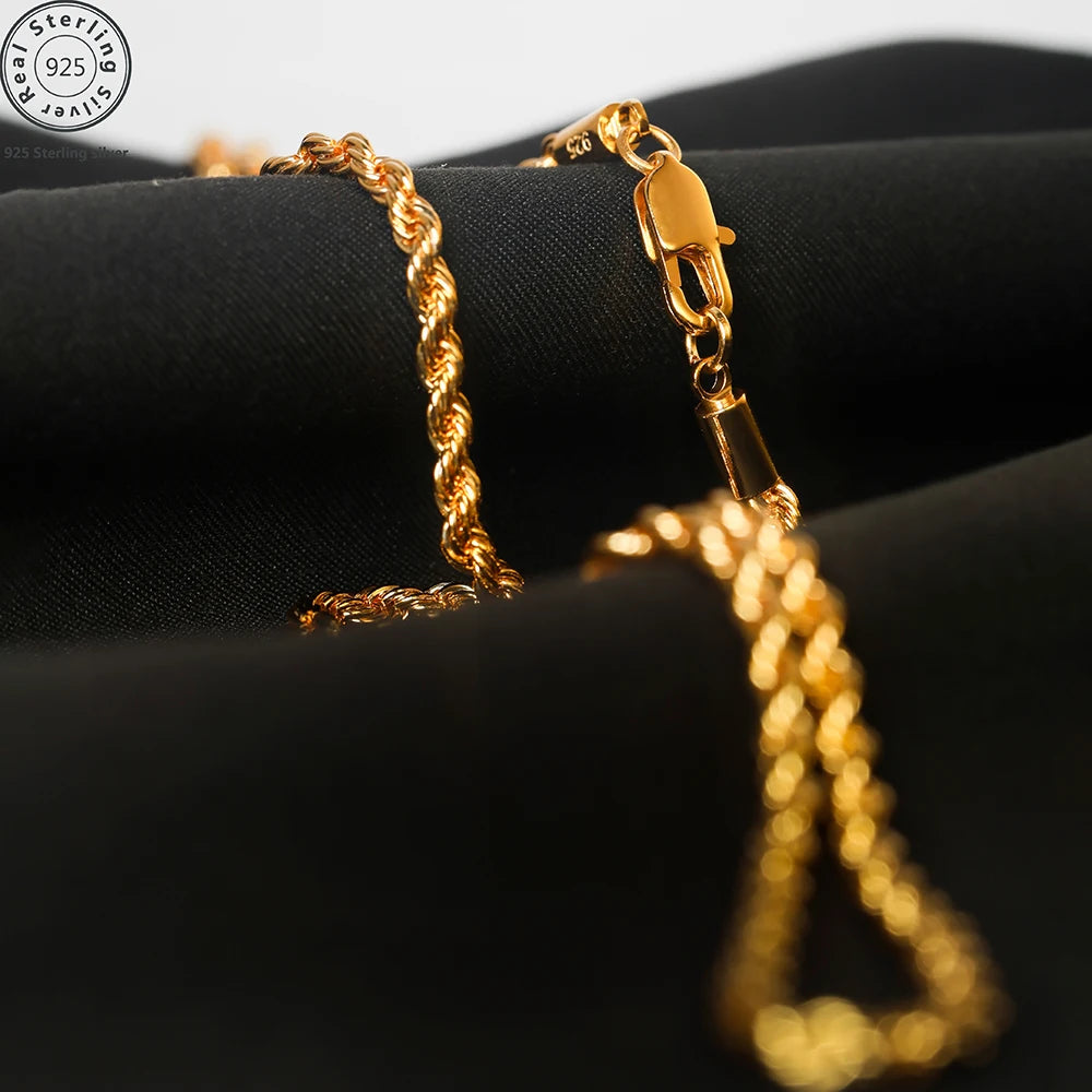 Twisted Rope Singapore Chain Necklace For Men And Women