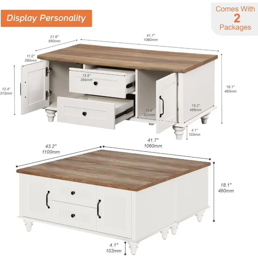 Guangbai Tongyue Coffee Tables With Storage For Living Room
