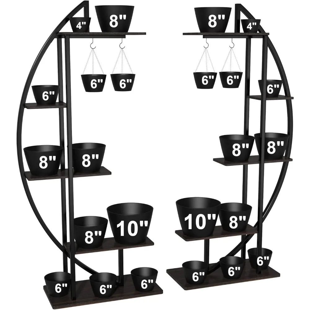 Tall Plant Stand Large Indoor Plant Shelf 71 Inch Metal Flower Rack with Hanging Hook Improved Design