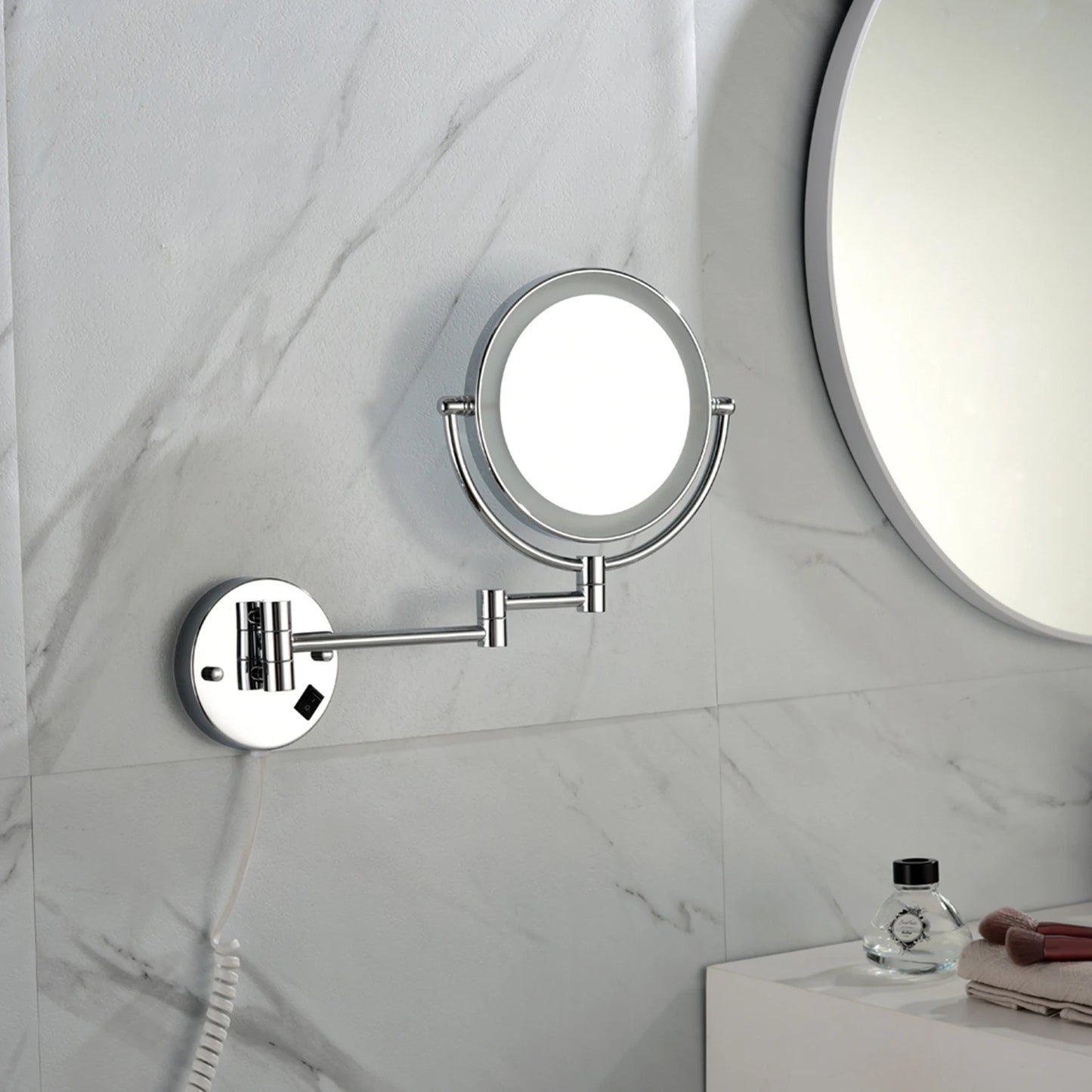 Hign Concerned LED Wall Mount Two Sided Magnifying Mirror