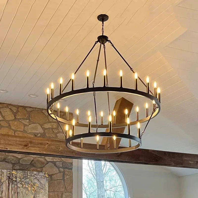 CHYMUIO LIGHT Retro Industrial LED Ceiling Chandelier Loft