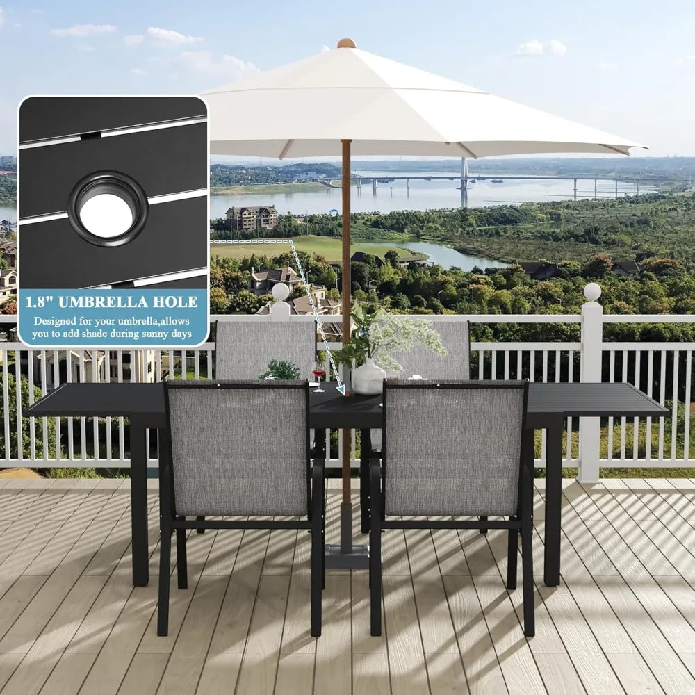 RBXC Outdoor Expandable Aluminum Patio Table For Eight