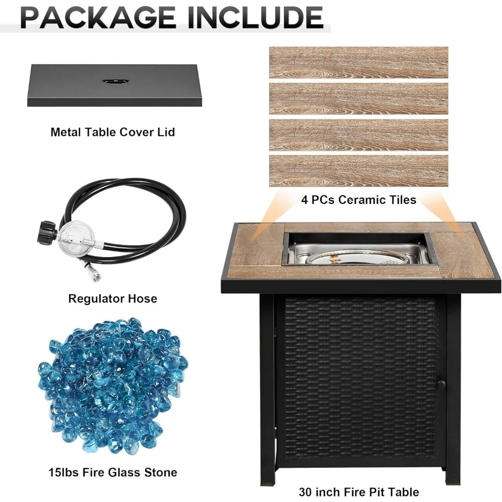 BALI OUTDOORS 50000 BTU Propane Fire Pit Table Outdoor