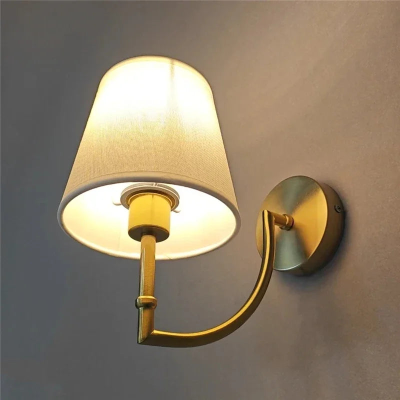 Nordic Minimalism Wall Lamps Modern Simple Linen Lampshade Elbow Wall Lights for Home Decor Living Room Stairs Lighting Fixtures