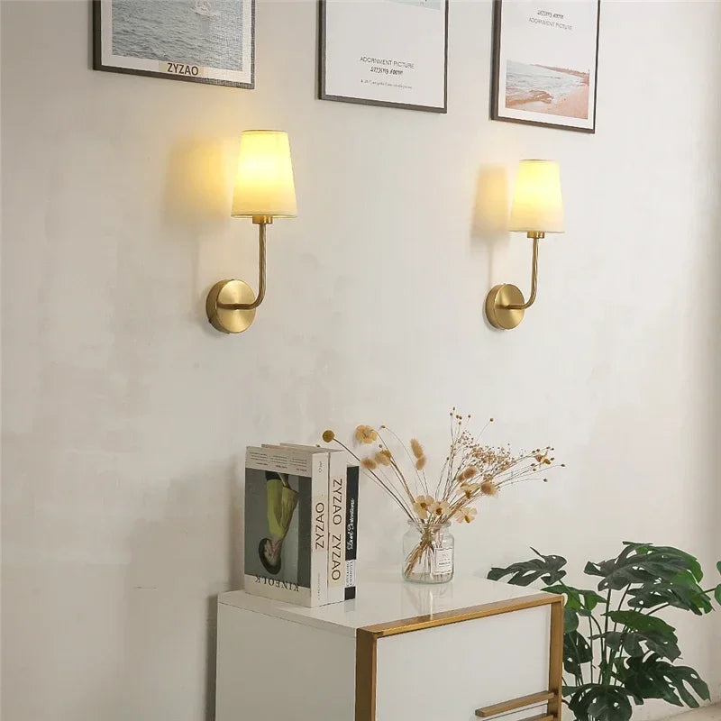 Nordic Minimalism Wall Lamps Modern Simple Linen Lampshade Elbow Wall Lights for Home Decor Living Room Stairs Lighting Fixtures