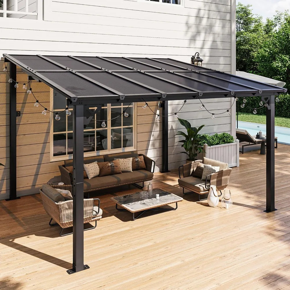 Hign-Concerned Gazebo Pergola With Sloped Roof For Patio