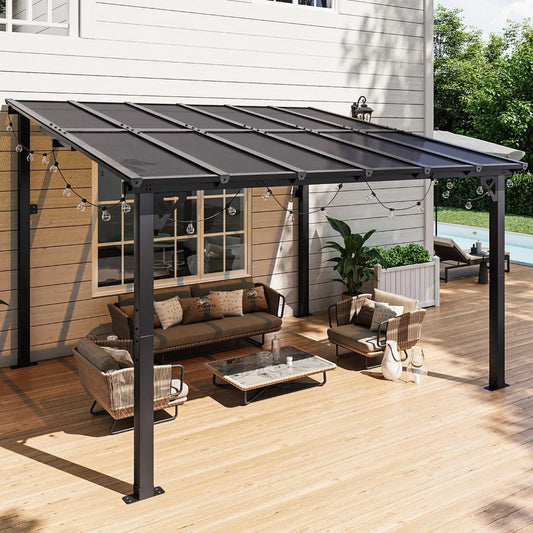 Hign-Concerned Gazebo Pergola With Sloped Roof For Patio