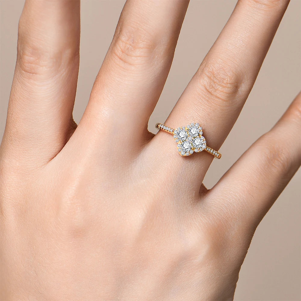 Sweet Blossoms Haven ATTAGMS Moissanite Ring Sterling Silver