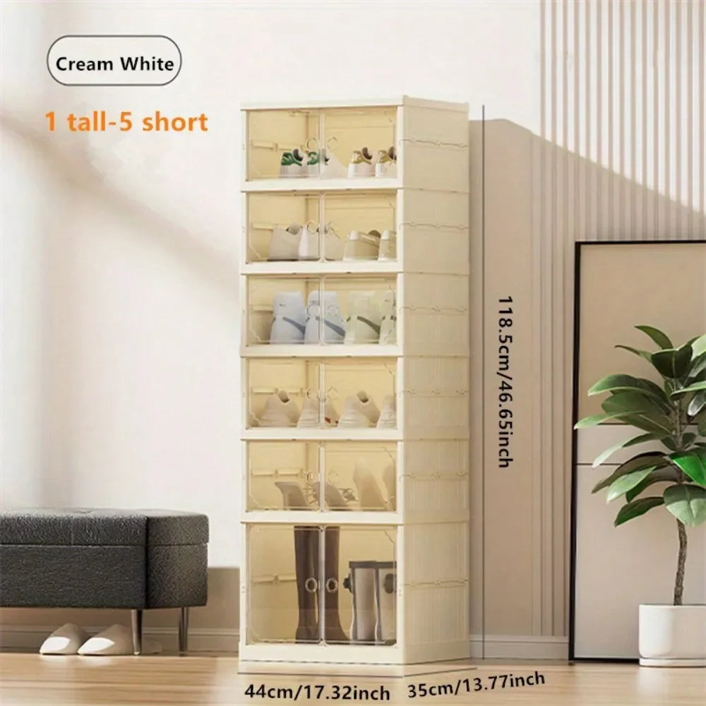 Hign-concerned Folding Shoe Rack Organizer Magnetic Door