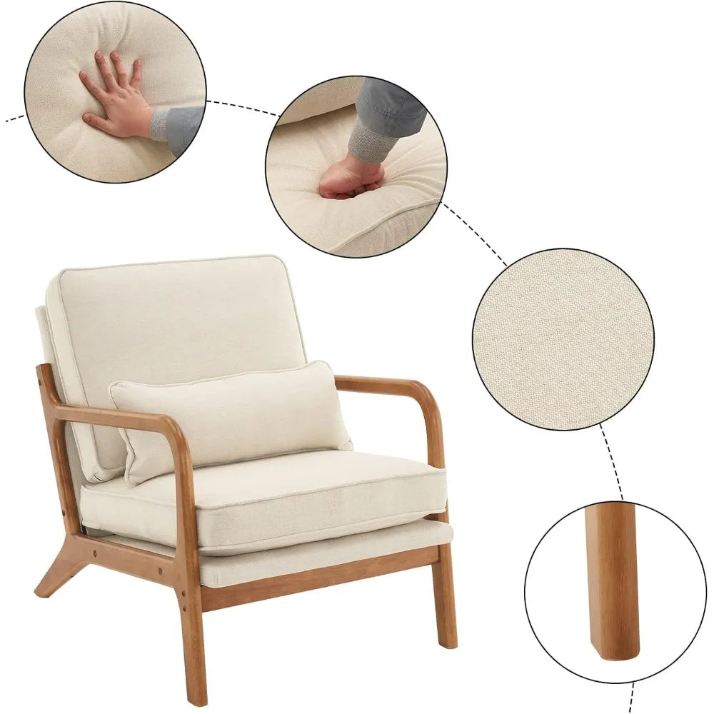 Guangbai Upholstered Mid Century Modern Lounge Chairs Set