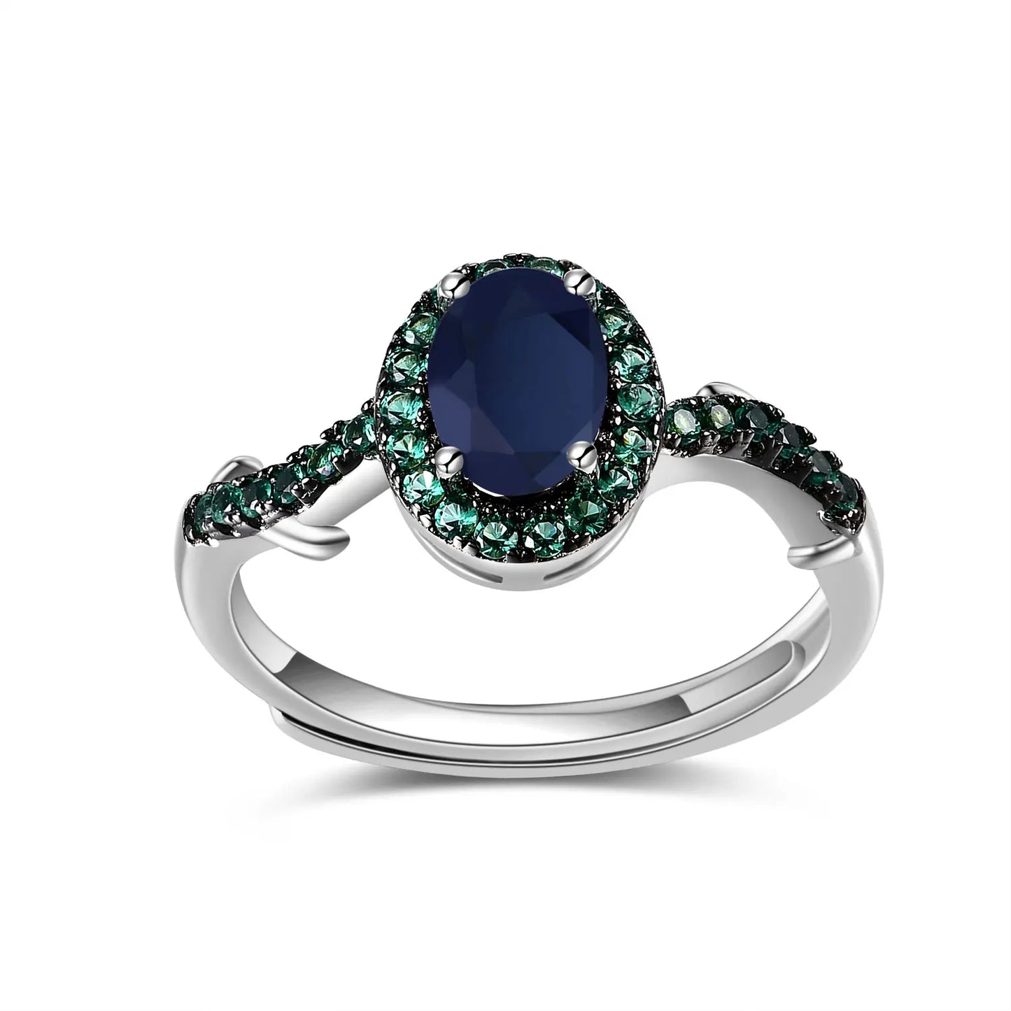 GEM'S BALLET Kite Gemstone Ring Set 925 Sterling Silver