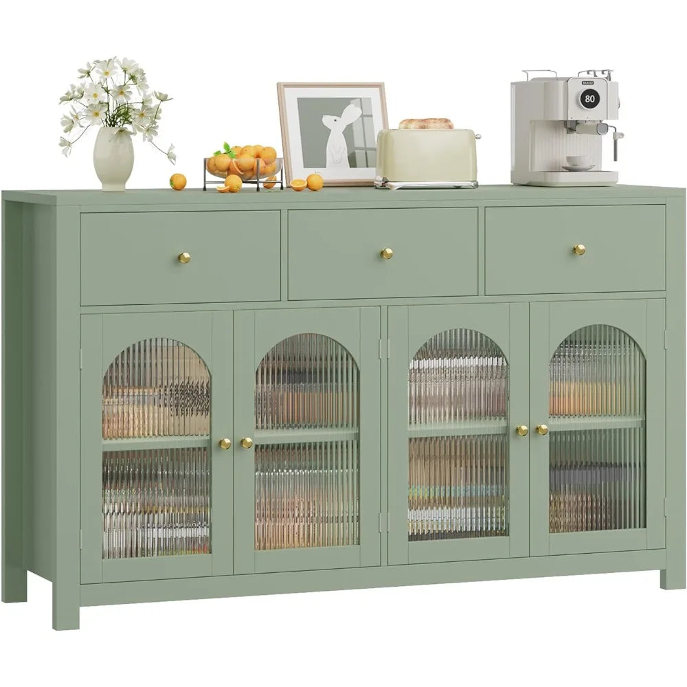 Chengwei Farmhouse Buffet Cabinet With Doors And Drawers